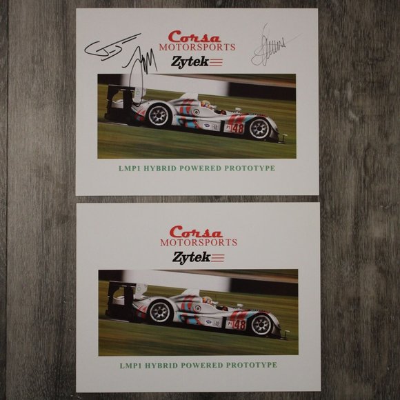 2008 Corsa Motorsports Zytek LMP1 Hybrid Team Hero Cards ALMS IMSA Signed - Picture 1 of 6